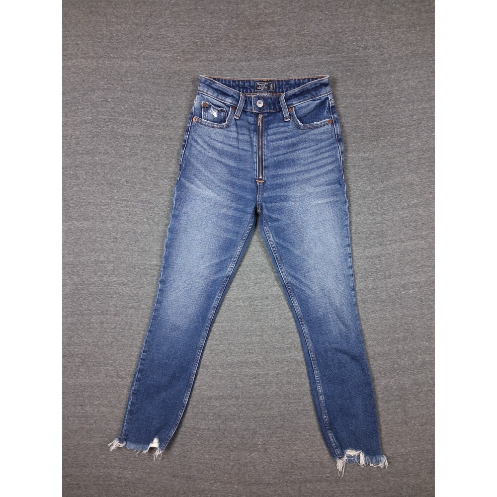 American Eagle Womens Jeans 24 00 Blue Denim Raw Hem Simone High Rise Skinny Y2K